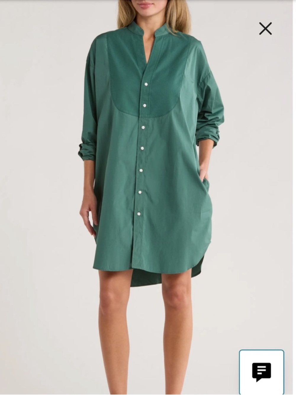 Frank & Eileen Tori Surplice Neck Button-Up Shirt Dress size S